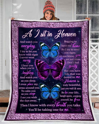 Blanket Butterfly As I sit in heaven (Purple)