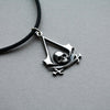 Cosplay Ghost Pirate Skull Head Leather Necklace