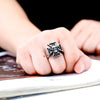 Heavy Metal Cross Skull Biker Ring