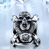 Stainless Steel Winged Skull Biker Ring