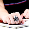 Happy Crack Skull Stainless Steel Ring