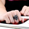 Vintage Floral Design Skull Ring