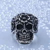 Vintage Floral Design Skull Ring