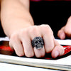 Vintage Floral Design Skull Ring