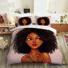 Black Pride Girl With Curly Hair African American Black Queen Black Girl Custom Name Bedding Set HG Black And Proud 365
