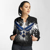 Unisex Couple 3D Army Forces Art Printed Driver Bomber Jacket - Blue Eagle Army Symbol - designfullprint