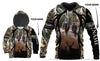 Gift For Hunting Lover Gift For Dad Brown Deer Hunting Dad And Son Personalized Adult and Kid Hoodie Set Unisex Size LH dadson