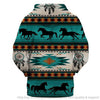 Gift For Horse Lover Personalized Blue Running Horse Dream Catcher Unisex Hoodie