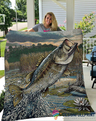Fishing Gifts Bass Fishing Quilt Blanket CH