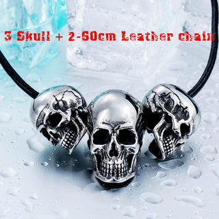 Stainless Steel Punk Skull Biker Necklace