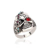Antique Silver Cool Big Punk Biker Skull Ring For Women