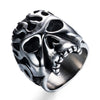 Fire Skull Head Stainless Steel Ring