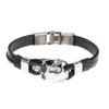 Black Leather Skull Bracelet