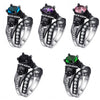 Black Engagement Skull Crystal Ring Set