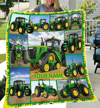 Farmer Tractor Custom Sherpa  Tractor  Blanket HG Gift For Farmer