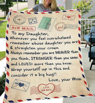 Mom Dad Letter Love Mail My Daughter Mom Love Daughter To Quilt Blanket HG