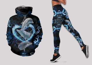 Blue Dolphins Personalized US Size Hoodie And Leggings Set LN