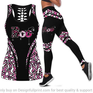 Boo Breast Cancer Tank Top and Leggings Set