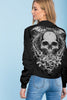 Unisex Couple 3D Skull Gothic Bomber Jacket 004 - designfullprint