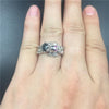 Luxury 10KT White Gold Filled Black Zircon CZ Skull Rings