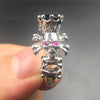 Luxury 10KT White Gold Filled Black Zircon CZ Skull Rings