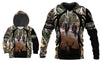 Gift For Hunting Lover Gift For Dad Brown Deer Hunting Dad And Son Personalized Adult and Kid Hoodie Set Unisex Size LH dadson
