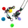 Rainbow Multi-color Skull Beads Cage Locket Pendant Necklace Aroma Essential Oil Diffuser Locket Necklace - designfullprint
