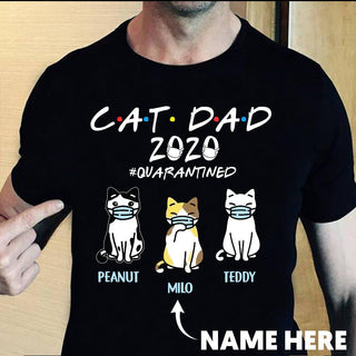 Gift For Dad Personalized Cats Dad Cotton T-Shirt Gifts For Cat Lovers