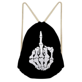 3D Skull Skeleton Middle Finger Printed Backpack - designfullprint