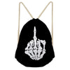 3D Skull Skeleton Middle Finger Printed Backpack - designfullprint