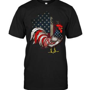 Chicken American Flag T-shirt