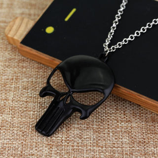 Skull Black Enamel Metal Pendant - designfullprint