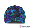 Skull Gift Purple Aqua Gradient Skull Roses Cap HG