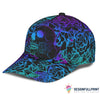 Skull Gift Purple Aqua Gradient Skull Roses Cap HG