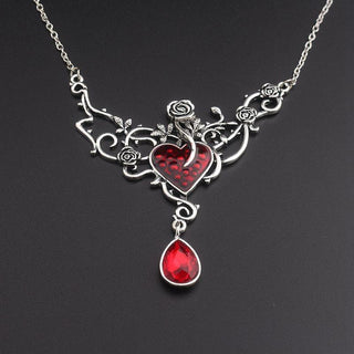 Gothic Rose Vintage Blood Heart Necklace