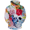 3D Skull Flower Hoodie - designfullprint