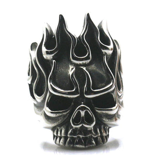 Punk Rock Hot Flame Skull Ring