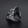 Stainless Steel Heavy Biker Skull Signet Ring