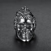 Stainless Steel Heavy Biker Skull Signet Ring