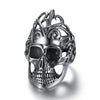 Stainless Steel Heavy Biker Skull Signet Ring
