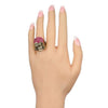 Cool Punk Style Red Blue Crystal Skull Rings