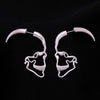 Steampunk Silver Skull Stud Earrings