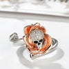 Rose Gold Crystal Gothic Punk Skull Rings
