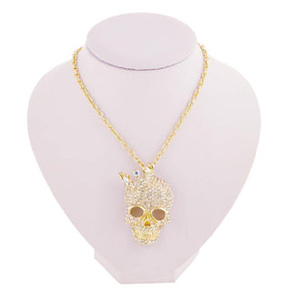 Crystal Rhinestone Skull Necklace