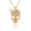 Crystal Rhinestone Skull Necklace - designfullprint