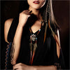 Crystal Skull Wild Vintage Feather Necklace