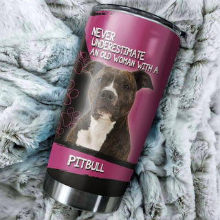 Old Woman With A Pitbull Tumbler