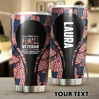 Gift For Veteran Lover Female Veteran Personalized Tumbler