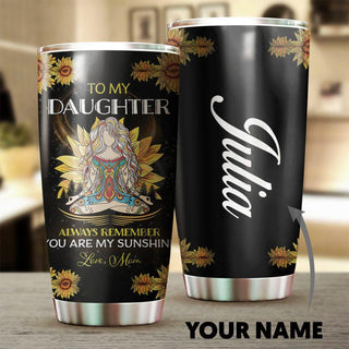 Gift For Hippie Gift For Mom Sunflower Hippie Mom To Daughter Personalized Tumbler