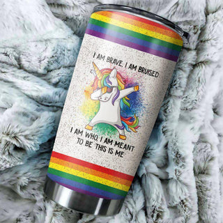 Pride Gift For LGBT LGBT Im Brave Unicorn Colorful Tumbler